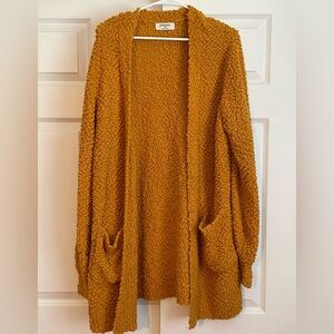 Zenana EUC Women’s Goldenrod Long Sleeve Popcorn Cardigan with Pockets Size XL